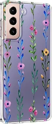 Obrázek produktu pro Silikonové pouzdro pro Samsung Galaxy S21+ průhledné s barevnými květinami