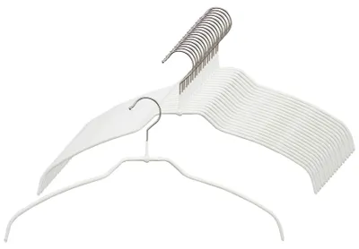 Kleiderbügel-Set 20er, 42 cm, weiß, dünn, platzsparend, Antirutsch