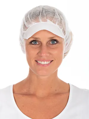 Produktbild von Hygonorm 12819 Baretthauben mit Schirm Light weiß ø 48 cm PP Beutel