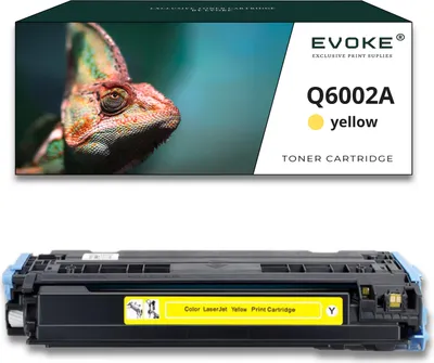 Image de Toner pour HP 124A Q6002A Jaune (yellow) | Remplacement pour Color Laserjet 1600 2600 2605 CM1015 CM1017