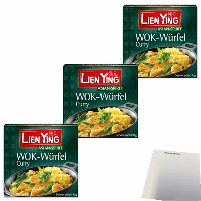 Produktbild von Lien Ying Wok-Würfel Curry 3er Pack (3x40g Packung) + usy Block