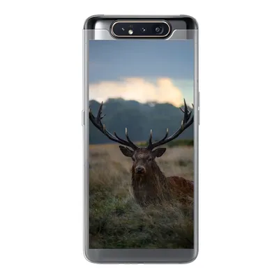 Produktbild von MuchoWow® Handyhülle Schutzhülle Hülle für Samsung Galaxy A80 Hirsch - Wiese - Geweih Silikon Softcase Handy Hülle - Schutzdeckel
