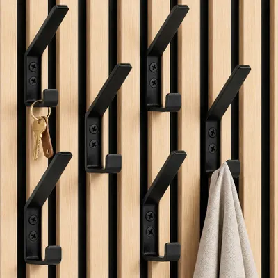 Imagen del producto de Paneles acústicos con 6 ganchos de pared dobles, color , perfil de 13 mm, para montaje en pared