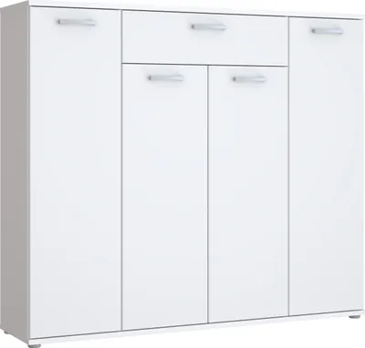 Produktbild von Furniture24 Hoche Kommode Rypsyma Rpsk341-120 Higboard Wohnzimmerschrank 139.3 X 120.7 X 34.1 Cm - Weiß