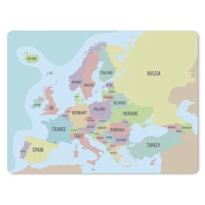 Produktbild von MuchoWow® Mauspad Mousepad Karte - Europa - Briefe 23x19 cm - Mousepads - Maus Mat - Pad - Mausunterlage - Schreibtischunterlage - Mauspad
