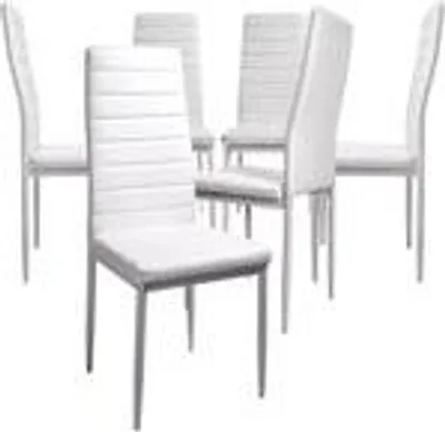 Produktbild von Esszimmerstühle 2/4/6/8 Set Stuhl Küchenstuhl Wohnzimmerstühle Kunstleder Stühle , Farbe:Weiß;Set:6er