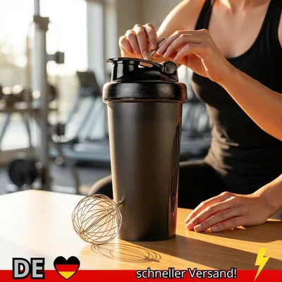 Produktbild von Protein Shaker Flasche 600ml Fitness Draht Schneebesen