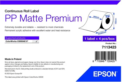 Immagine prodotto di Epson 7113423 etichetta per stampante Bianco Etichetta per stampante autoadesiva