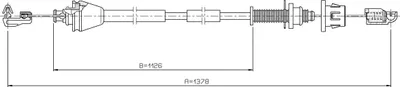 Produktbild von METZGER Gaszug 3.RE001 für RENAULT CLIO II (BB0/1/2, CB0/1/2) 1378/1126mm