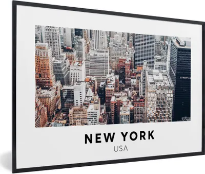 Produktbild von MuchoWow® Gerahmtes Poster New York - Amerika - Architektur 30x20 cm - Poster mit Schwarzem Bilderrahmen Wandposter Rahmen Foto Bilder - Kunstdruck - Bild-Poster