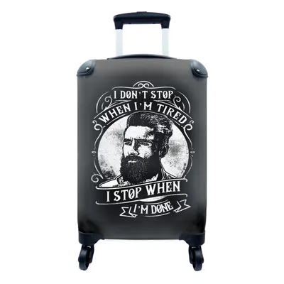 Obrázek produktu pro Kufr Příruční zavazadlo na kolečkách Malý cestovní kufr na 4 kolečkách Mancave - Muži - Vousy - Vintage - Velikost kabiny < 55x40x23 cm a 55x40x20 cm