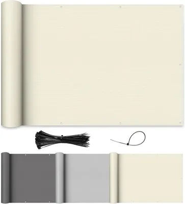 Produktbild von Balkonverkleidung 90 x 500 cm, creme, 170 g/m², für Balkon, wetterbeständig