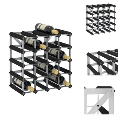 Image de vidaXL Casier à vin pour 20 bouteilles noir pin massif - Casiers à vin