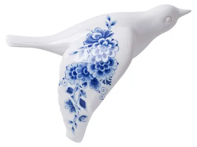 Productafbeelding van Heinen Delfts Blauw – Wandvogel 3 - Keramiek - Delfts Blauw - 10 cm