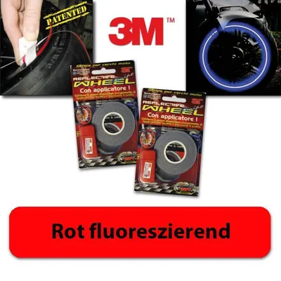 Image de Felgenrandaufkleber rot fluoreszierend, 5 mm, 7 m