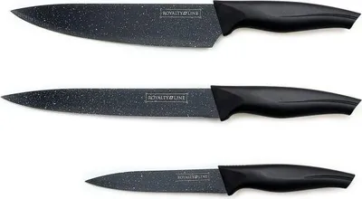 Image de Ensemble de couteaux 3 pièces Noir Royalty Line RLBCB3