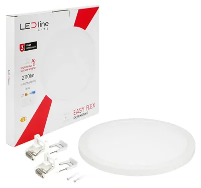 Image de Luminaire encastré LED LEDline Downlight Easy Flex Blanc Ø 30 cm 24 W 2110 lm CCT 3000 K/4000 K/5000 K avec capteur