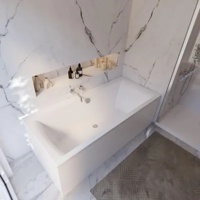 Produktbild von Schulte Körperform-Badewanne Modell Onda, Weiß Sanitäracryl, 180x80 cm, Höhe 58 cm, inkl. Set Hartschaum-Wannenträger + Ab- und Überlauf