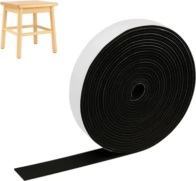 Produktbild von Möbelpads Rolle, 20 mm x 5 m selbstklebende Filzgleiter für Möbel – rutschfeste und kratzfeste Schutzpads für Holzböden (Schwarz)