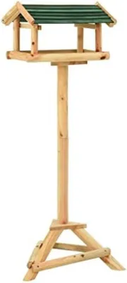 Productafbeelding van Famanu vogelhuis op voet – Voederstation voor vogels op paal – 37x28x100 cm – Groen