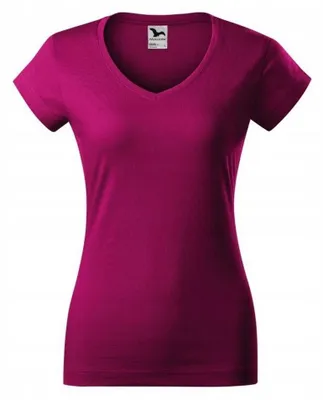 Productafbeelding van Malfini - Dames T-shirt, V-hals, aansluitend model, artikelnummer PP10151 (maat S) (paars)