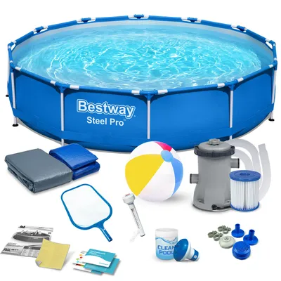 Zdjęcie produktu dla Basen ogrodowy stelaŇľowy 366 x 76 cm zestaw 15w1 Bestway 56681