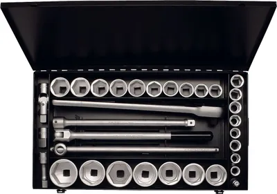 Produktbild von Elora Steckschlüssel-Satz 3/4", zwölfkant, 34-teilig 18-60 mm, ELORA-770-S24/1 MU