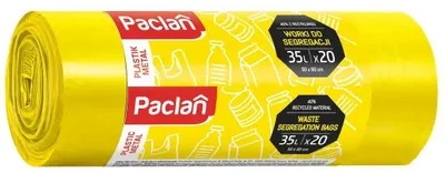 Produktbild von Paclan Mülltrennbeutel Plastik 35L, 20 Stück, gelb