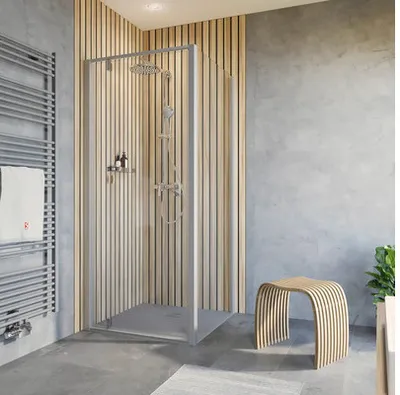 Produktbild von SCHULTE Duschtür mit Seitenwand mit Trend 2.0 ExpressPlus 90 x 90 x 200 cm Profil aluminium Klarglas Schmutzabweisende G
