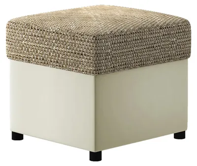 Image de Tabouret cube EVREN 3 - beige foncé / beige