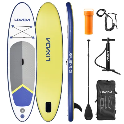 Produktbild von Aufblasbares Paddle-Board zum Aufstehen fuer Erwachsene, 15,2 cm dick, SUP-Paddleboard, Wassersport, Surf-Set mit verstellbarer Paddelpumpe, Reiserucksack