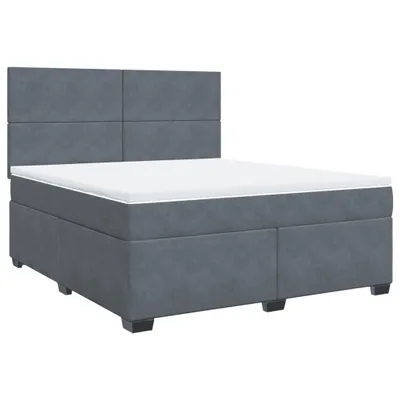 Produktbild von Boxspringbett mit Matratze Dunkelgrau 180x200 cm Samt