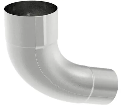 Produktbild von ZAMBELLI Fallrohrbogen 72 Grad, einteilig gefalzt DN80 / 80mm Silber