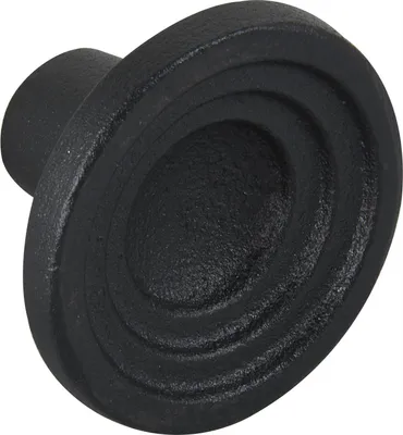 Produktbild von Furnipart Möbelknopf Fleur ø 46 mm - Möbelknopf Vintage aus Metall - Antik Knauf rund, Gusseisen schwarz