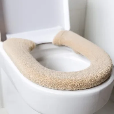 Produktbild von WC-Sitz Cover Dicker Kissen Pads antibakteriell Luxus Toiletten Warm WC Sitzbezüge Warm WC-Sitz Matte Super Warm Universal,beige