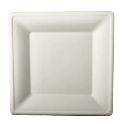 Produktbild von Papstar Zuckerrohr Teller "pure", eckig 26 x 26 cm weiß, 400 Stück