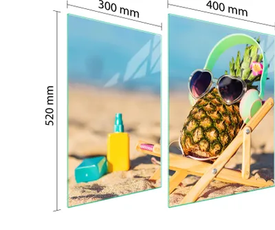 Productafbeelding van Glazen beschermplaat voor fornuis, 70x52 cm, met ananasprint