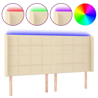 Produktbild von vidaXL LED Kopfteil Creme 203x16x118/128 cm Stoff