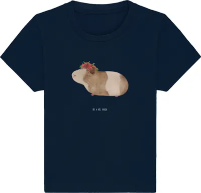 Produktbild von Mr. & Mrs. Panda Babyshirt Meerschweinchen Weisheit 6. - 12. Monat - French Navy - Geschenk, Blumenkind, Baby Jerseyshirt, Spruch, Kleinkind T-Shirt, Motivation, Wunder