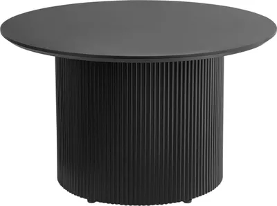 Produktbild von BELIANI Couchtisch Schwarz MDF Platte Metallfuß ø 50 cm Modernes Design Wohnzimmer