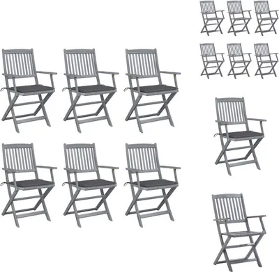 Produktbild von vidaXL Klappbare Gartenstühle 6 Stk. mit Sitzkissen Massivholz Akazie -  Gartenstühle