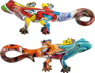 Immagine prodotto di Gilde Figur, Gecko, "Street Art", Graffiti, Kunstharz, mehrfarbig, VE 6, 2 Stück wie abgebildet,, L. 7 cm, B. 14 cm, H. 4 cm 37536