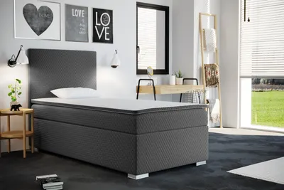 Produktbild von Kaiser Möbel Jugendbetten Kinderbett Boxspringbett mit bettkasten matratze topper ICON 90x200cm Grau
