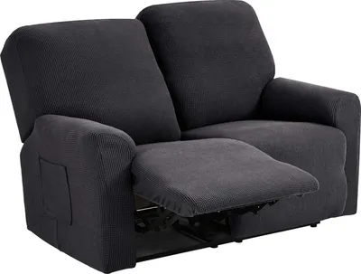 Produktbild von Hoes für Sessel, Jacquard-Webart, Einzelsitzer, Sesselbezüge, elastische Sesselbezüge, elastische Hülle für Relaxsessel, Hülle für Sessel (Einzelsitzer, Schwarz)