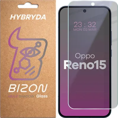 Produktbild von Hybridglas mit Privatschutzfilter für Oppo Reno 15, Bizon Glass Mule Shadow, Matt