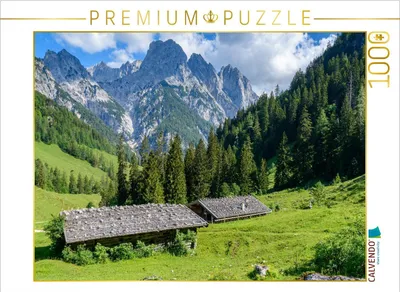 Produktbild von CALVENDO Puzzle Bindalm mit den Mühlsturzhörnern | 1000 Teile Lege-Größe 64x48cm Foto-Puzzle für glückliche Stunden