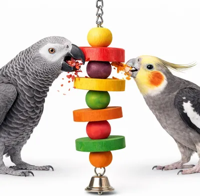 Produktbild von Bunte Papageienbälle - Interaktives Spielzeug für kleine Vögel