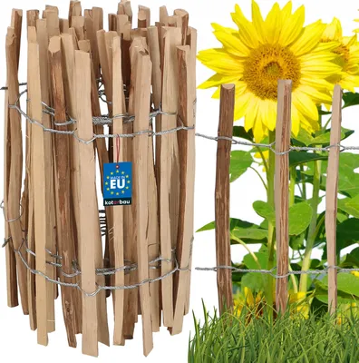 Obrázek produktu pro KOTARBAU® Železniční prkno 5m lískové latě pro rostliny a trávník 50 cm Kaštanové lískové prkno Zahradní prkno s roztečí 7 - 8 cm