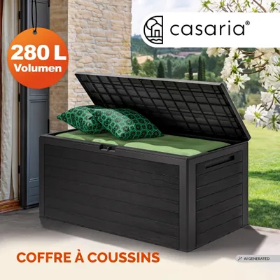 Image de CASARIA Coffre de Rangement Anthracite 280 L
