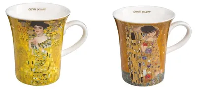 Produktbild von 2er Set Gustav Klimt Becher Der Kuss +  Adele Bloch-Bauer 400ml Goebel Porzellan